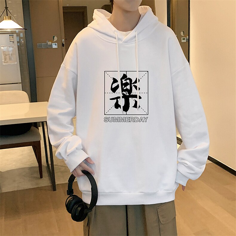 WY2197-P35加绒款-P40纯棉连帽卫衣男大码运动帽衫宽松薄外套男,男装卫衣,电商A040