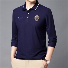 2023年新款男士长袖T恤POLO衫P45，男装Polo衫，电商D223-1