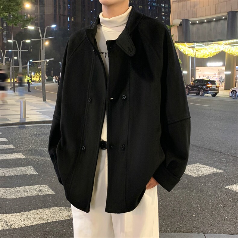 加棉加厚毛呢大衣短款风衣外套504-F23-P85控128(加棉P95控138),男装毛呢大衣,星座504