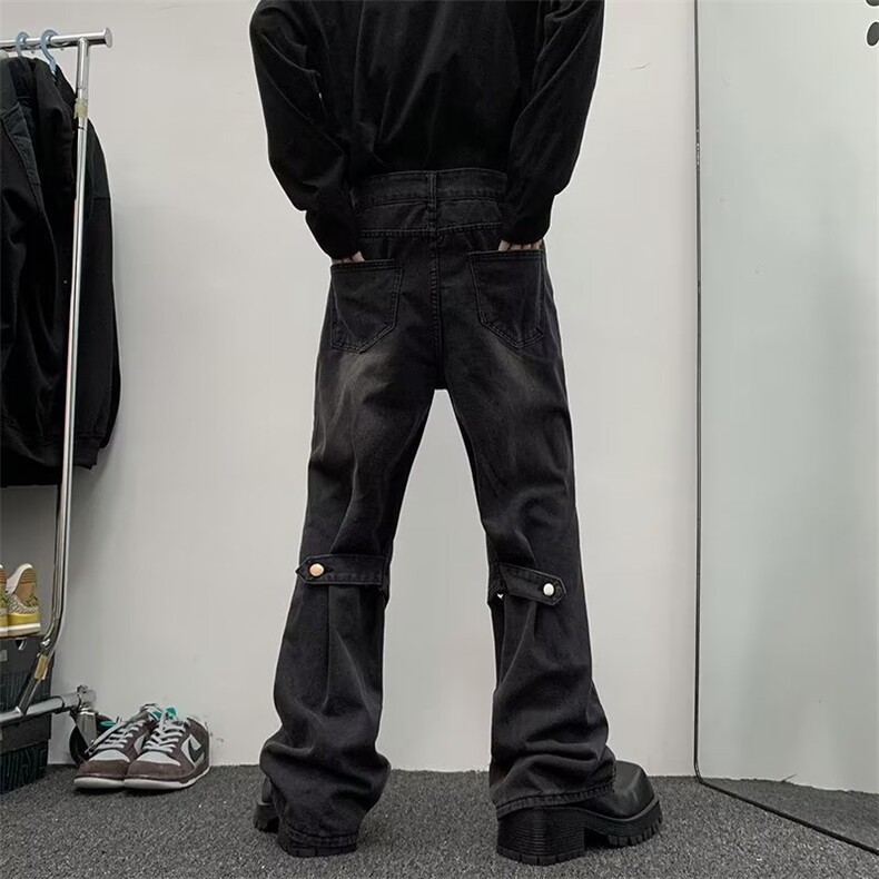 美式高街牛仔裤男韩版潮流个性帅2024冬季ins宽松长裤RK1271-P57,男装牛仔裤,星座412-3