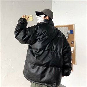 棉衣外套情侣冬季防风加厚服韩版皮衣男潮学生xz1008-2-MY001-P90,男装皮衣,星座1008-2