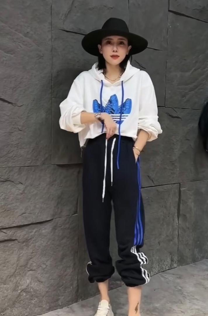 2022新款时尚休闲拼色休闲裤,女装休闲裤,L·H·X