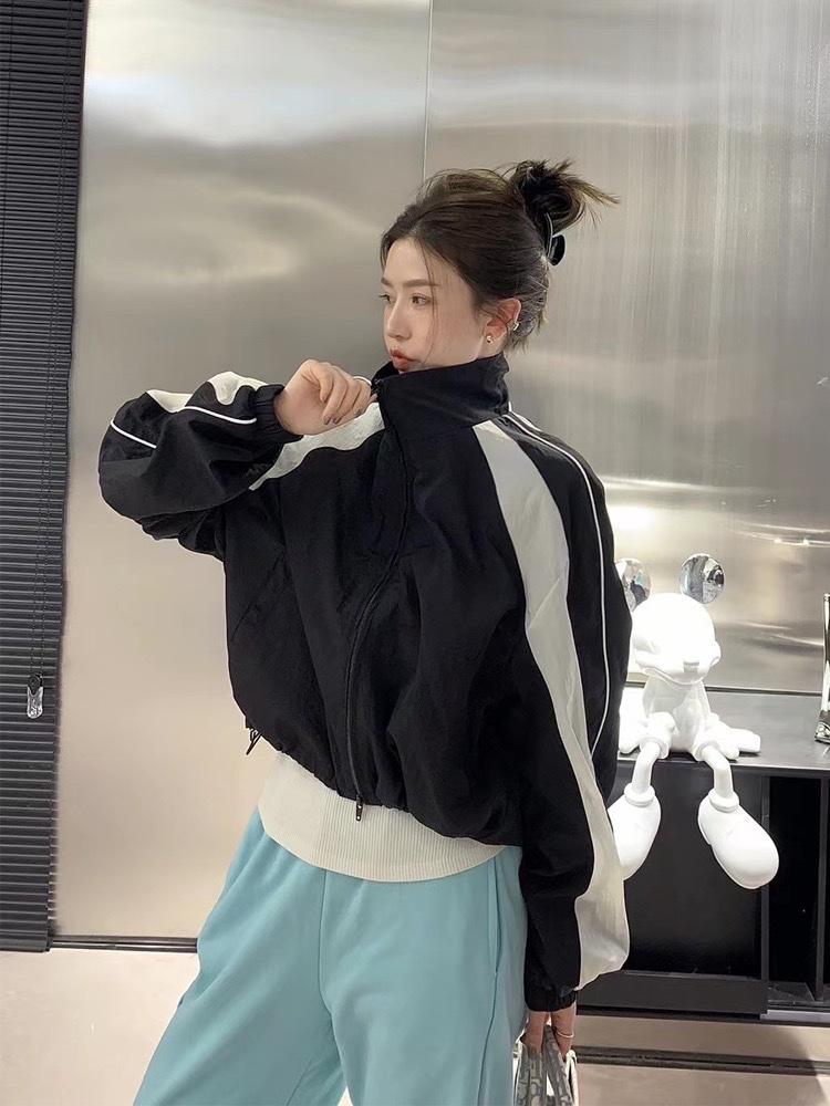 气质小立领袖拼色设计小外套,女装其它,L·H·X