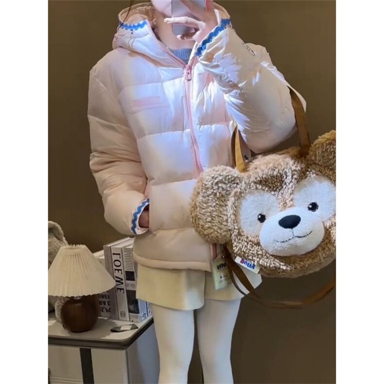 DD69P93韩版学院甜美风粉色连帽棉服,男装棉衣,电商B323A