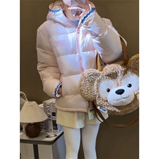 DD69P93韩版学院甜美风粉色连帽棉服，男装棉衣，电商B323A
