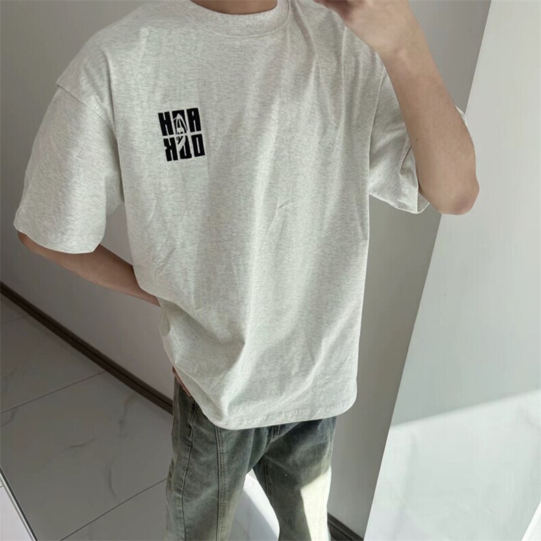 万针全刺绣工艺抖音得物高品质260克重磅纯棉双纱美式高街短袖T恤,男装T恤,电商A486