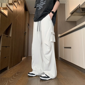 冰丝口袋褶皱休闲裤K008模特酒店景92%聚酯纤维8%氨纶(S-2XL)TP25图片