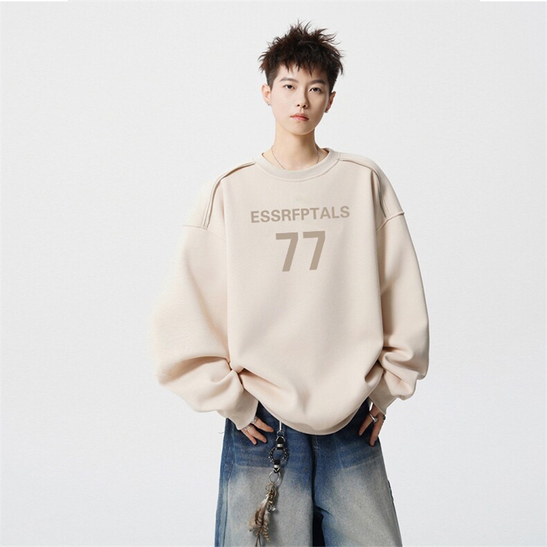得物供货、重磅420克现货圆领卫衣宽松HD019-1-WY2640LL-P35,男装卫衣,电商019-1
