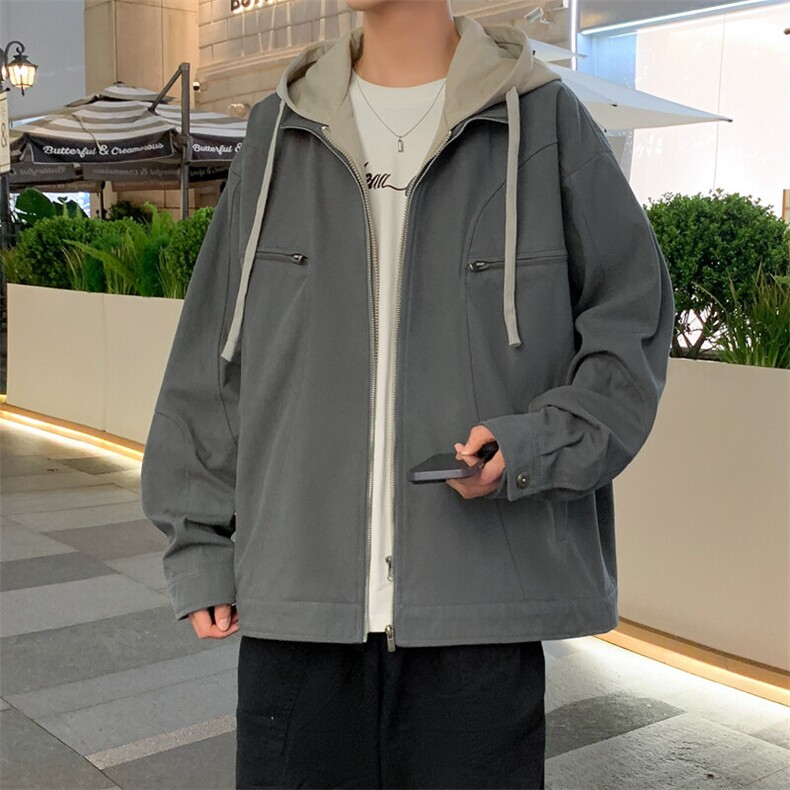 2025春款假两件夹克男工装青少年户外宽松外套情侣外套JK0195-P90,男装夹克,星座308B-2