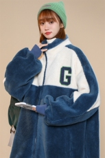 冬款学生中性风加绒加厚棉衣羊羔绒拼接外套男女923-P110控价158，男装棉衣，电商A441-1