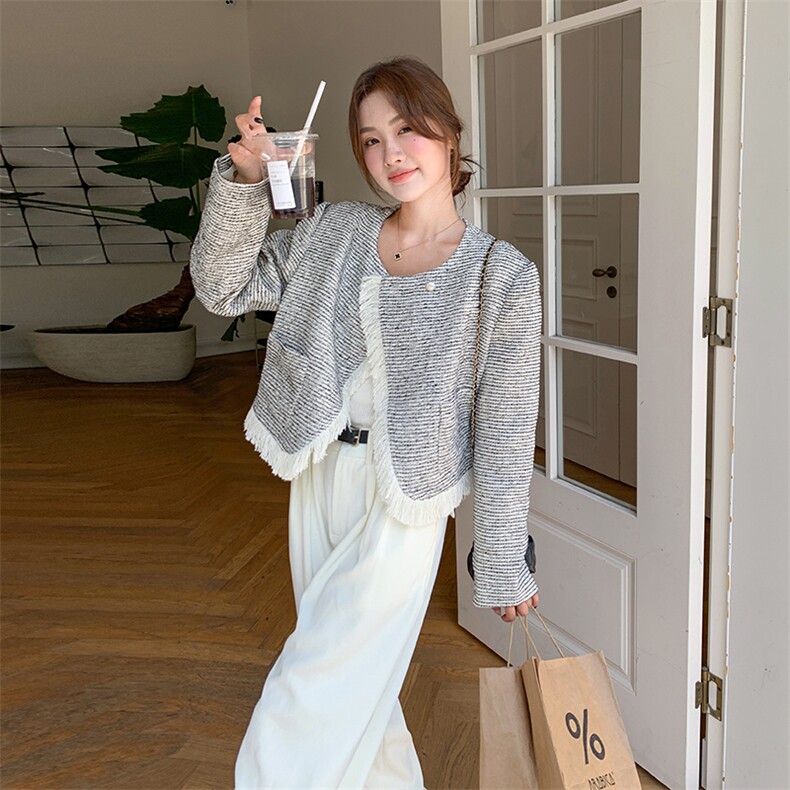 2023秋季新款小众设计感小香风短外套B190-82399-P125-K178，女装短外套，一九零