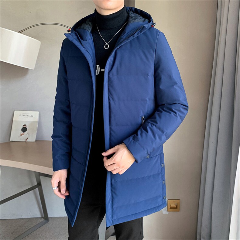 冬季新款加厚保暖羽绒服中青年商务休闲长款外套时尚潮流男装上衣,男装羽绒服,电商B212（原钱塘6029）