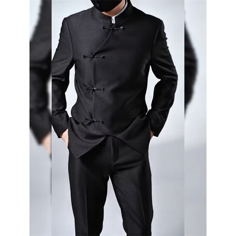 新中式风立领西装2026新款结婚订婚礼服潮流高级感中山装-XY311，男装西服套装，星座601-1