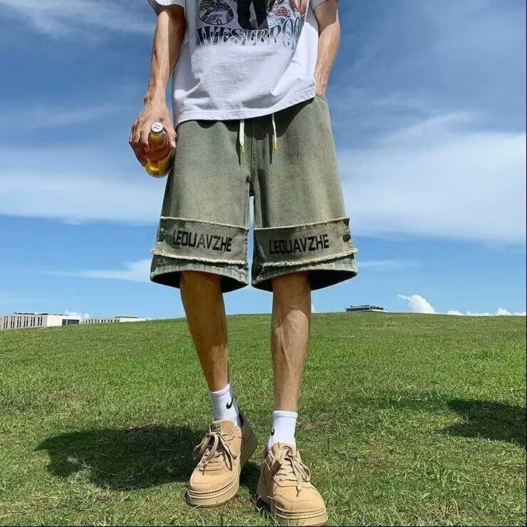 W27-P35美式复古牛仔短裤男士夏季薄款直筒宽松裤子,男装牛仔裤,星座617A-1（原B318A）