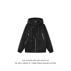 连帽皮衣夹克男款秋冬美式复古外套拉链短款棒球服JK93-P88，男装夹克，星座308B-2
