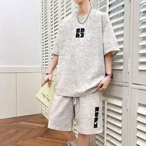 休闲运动套装男青少年夏季阔版短袖短裤两件套男生夏天冰丝一套潮图片