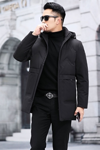 羽绒服男士潮流新款男士连帽休闲保暖厚款冬装外套KCN3022-5-P260图片