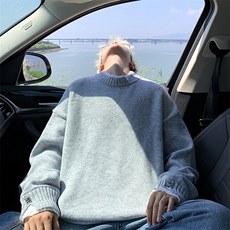 潮牌毛衣男冬季百搭宽松圆领打底针织衫日系复古情侣线衣MY80-P48，男装T恤，星座308B-2