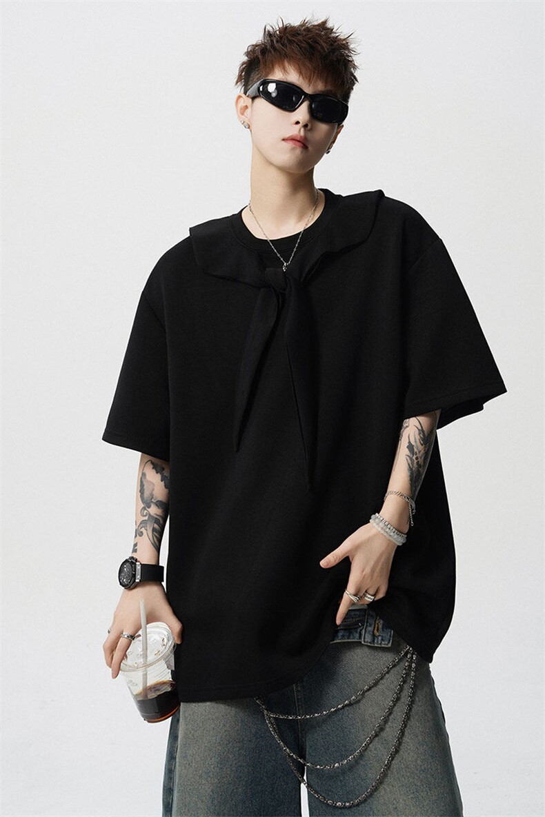 T10122-特批35控68高品质宽松设计感夏季百搭痞帅大码T恤短袖,男装T恤,电商A059