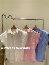 夏季垫肩衬衫均码现货，女装衬衫，G