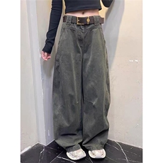 现货美式宽松全棉宽松休闲弯刀裤女K7830/P52，女装休闲裤，星座205-3