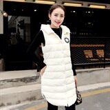 时尚百搭长款羽绒马甲女冬季新款韩版修身显瘦无袖外套保暖背心，女装马甲，蓝诺裳