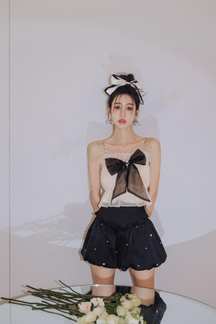 现货ceelphy小众设计师夏季新品蝴蝶结吊带背心,女装背心吊带,ceelphy