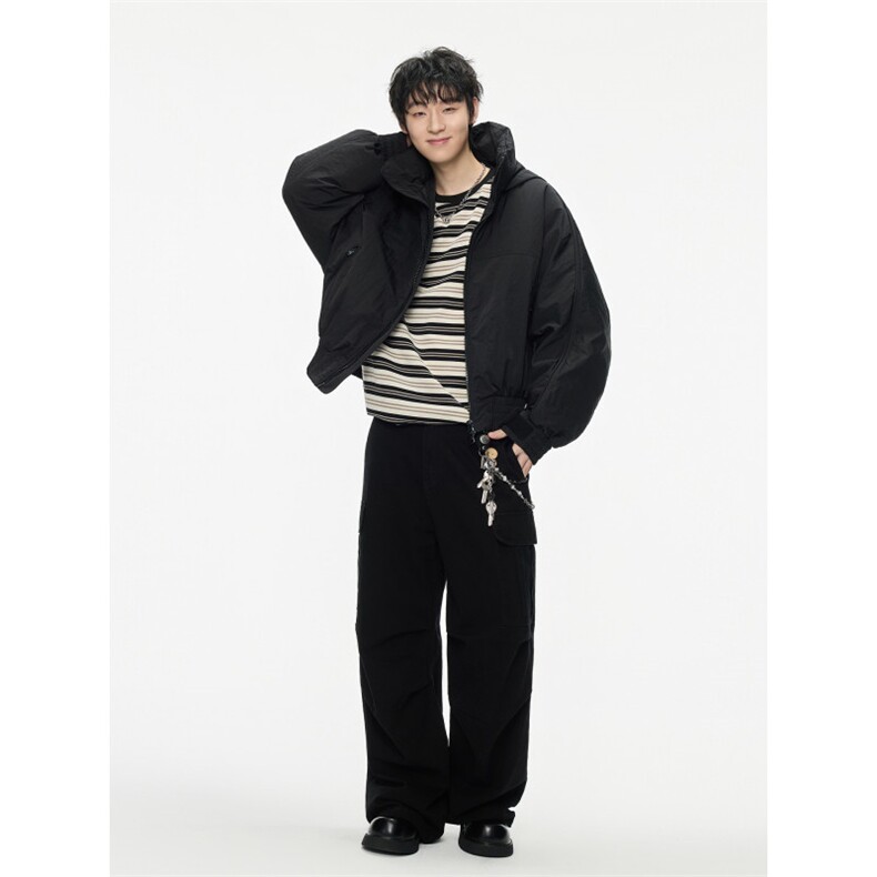 2025冬季新款美式可收纳连帽羽绒服潮牌魔术贴设计羽绒服599,男装羽绒服,电商A234