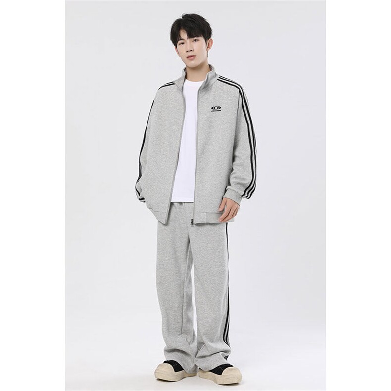 三条杠开衫卫衣运动印花套装W4619-特P57控108/K8560-特P43控79,男装休闲套装,电商A007