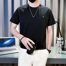 2025新款夏季短袖T恤男潮牌刺绣圆领半袖体恤A313-1-G5023-P45，男装T恤，电商A313-1