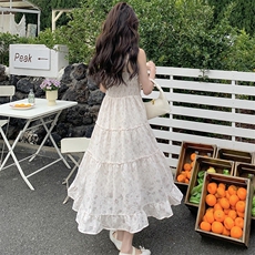 法式小清新碎花连衣裙套装女2025夏新款甜美减龄开衫吊带裙两件套，女装套装/套裙，2C176