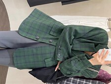 3158#格子西装，女装西装，mm+ 里墨恩