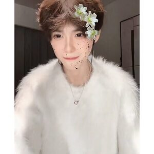 大货 何秋亊同款水貂绒毛衣男秋冬高级感软糯针织衫LM8815-p55图片