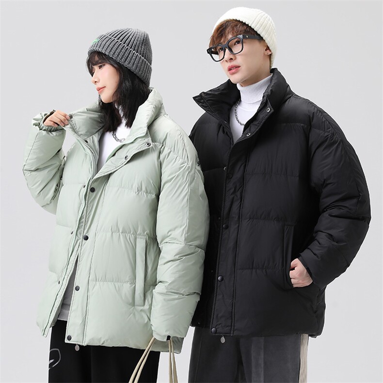 标50%白鸭绒羽绒服加厚面包服青年情侣立领印花保暖外套男P140,男装羽绒服,星座1210A