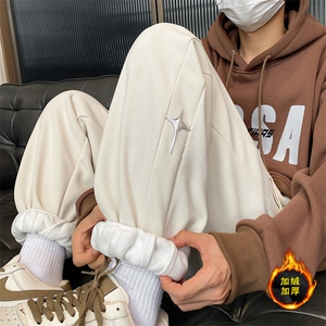 加绒加厚休闲运动卫裤男美式针织束脚裤子715-6-BX01P55（控78）图片