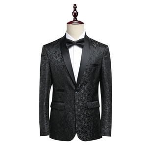 XZ8608P115压花小西装男修身潮流韩版主持人网红结婚礼服发型师西服