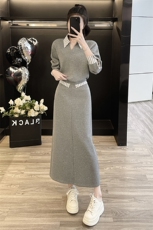 法式复古森系上衣时尚直筒半身裙套装，女装套装/套裙，江南