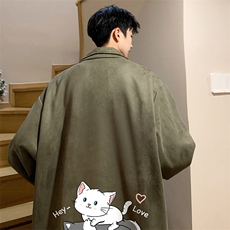 麂皮绒夹克男大码立领褂子外套JK85300-P68加绒款-P78，男装夹克，电商A040