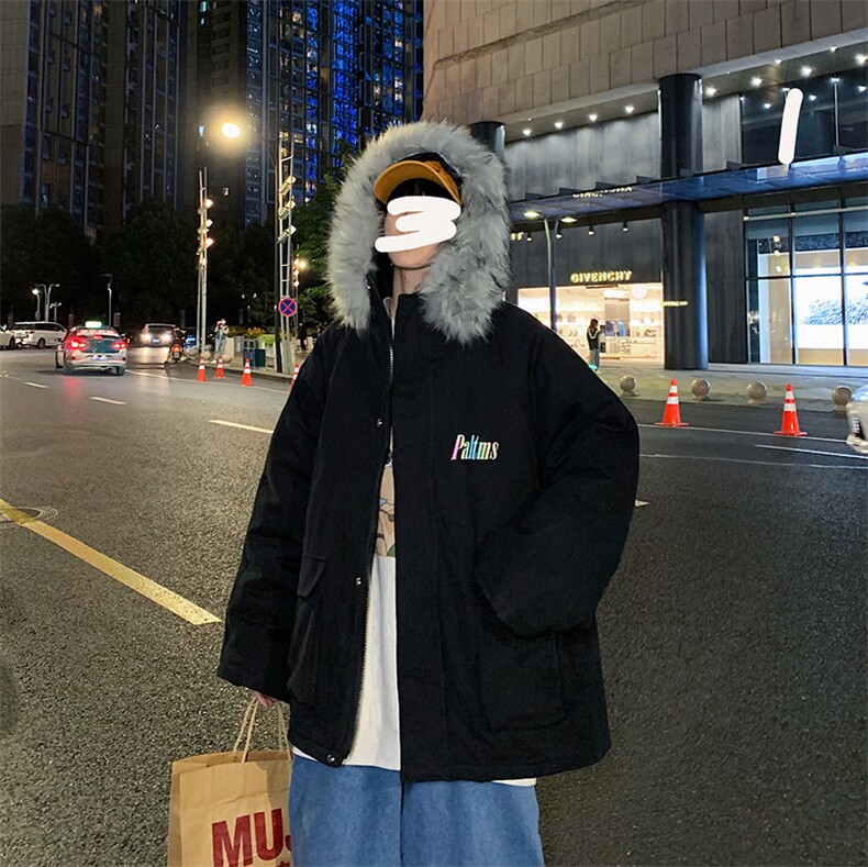 D13P138控168反光字母港风冬季连帽迷彩大码棉衣外套,男装棉衣,星座508（原C305）