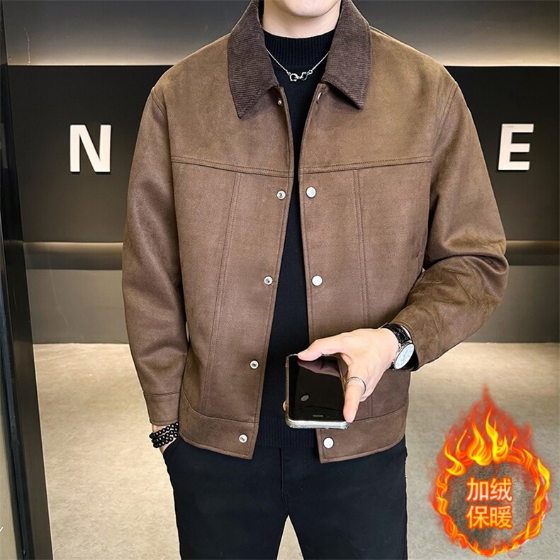 JK903R-P1452025秋冬时尚男士麂皮绒痞帅青年外套加绒加厚夹克衫,男装夹克,星座507A（原星座306B-2）