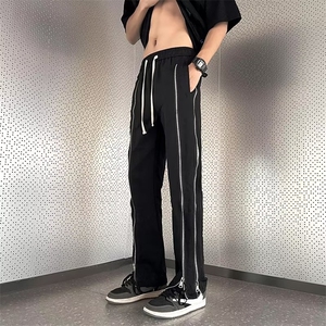 欧美拉链裤子高街ins潮美式vibe风休闲长裤男宽松直筒BK808-P43图片