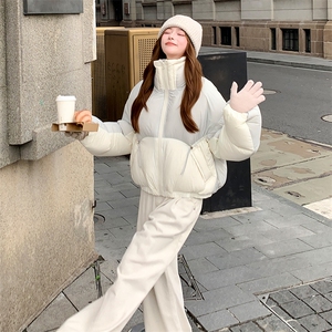 短款泡芙加厚保暖羽绒服面包服外套女图片