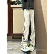 【有货】JRK83LL-特P45加绒豹纹三条杠裤子男加厚条纹卫裤，男装休闲裤，星座1007（原301D）