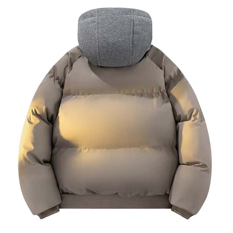 现货高品质重磅工艺美式高街假两件PU皮棉衣男女加厚棉服外套,男装棉衣,电商A486