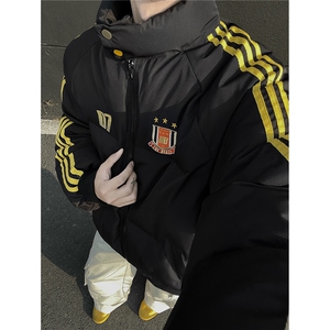 冬装新品 港风织带棉服 刺绣logo棉衣休闲加厚外套男 G1105 P118图片