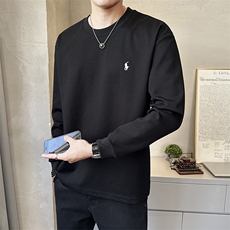 春秋新款纯色刺绣时尚圆领卫T潮流韩版休闲打底T恤T801-P58，男装T恤，电商A237