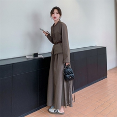 现货：新款秋季时尚洋气流苏上衣阔腿裤套装2C135-6808P165K238，女装套装/套裙，2C135