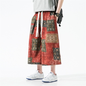 2025 新中式 碎花 风 民族风 沙滩裤 七分裤 A057-K367-P40图片
