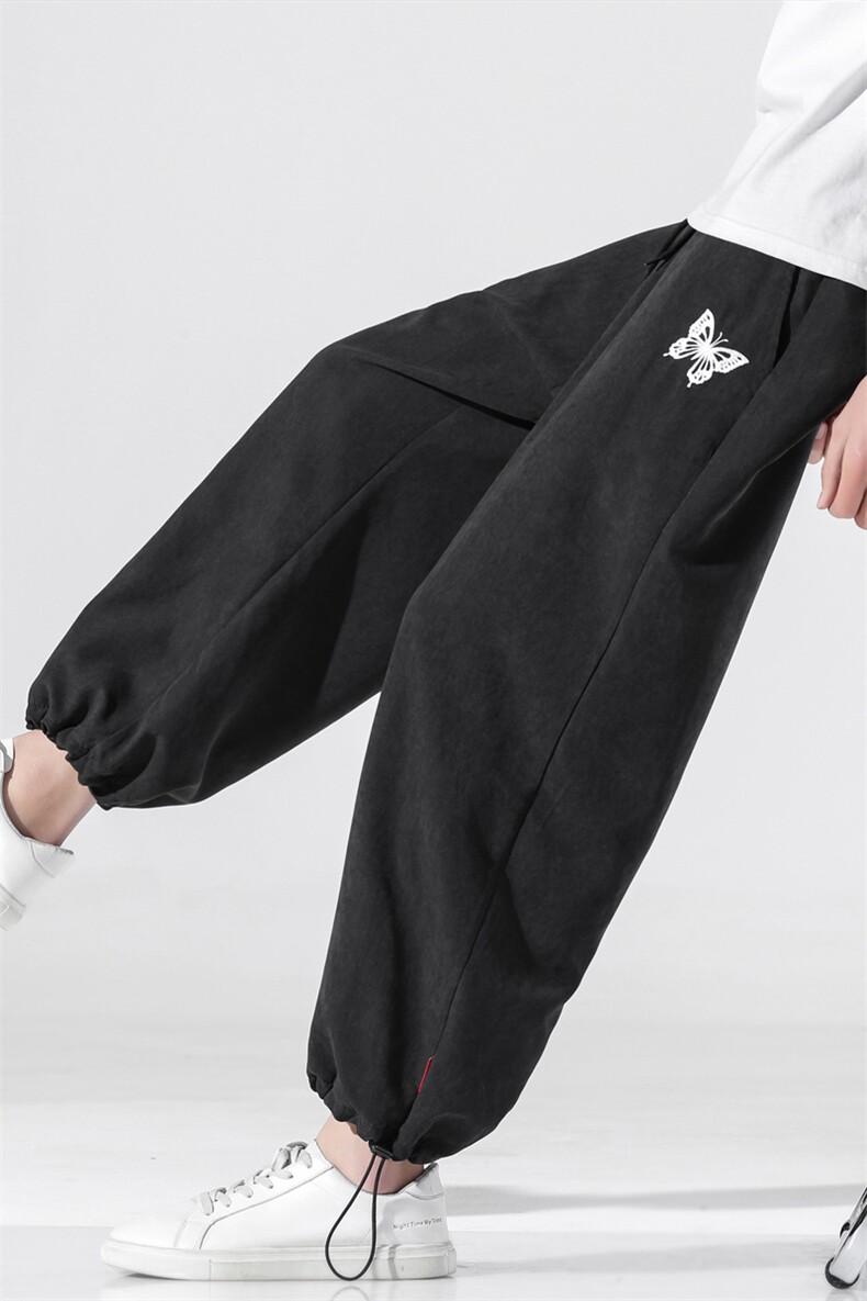 K293P35无影墙2024春夏季新款蝴蝶刺绣百搭大码青年休闲九分裤男,男装休闲裤,电商A026