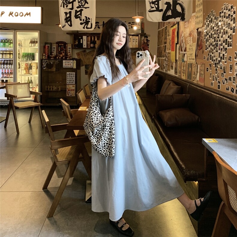 度假风串珠领露背收腰系带连衣裙2025夏季新款修身时尚气质长裙女,女装连衣裙,2C129